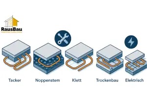 Trägersysteme einer Fußbodenheizung